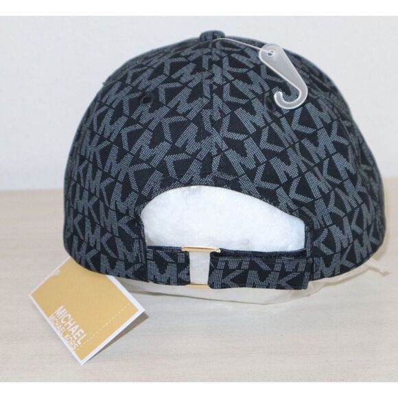 Michael Kors 538801C Unisex OS Black Monogram Logo Adjustable Baseball Hat - Picture 2 of 7
